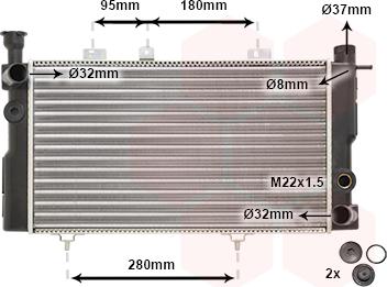 Van Wezel 40002096 - Радиатор, охлаждане на двигателя vvparts.bg