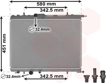 Van Wezel 40002001 - Радиатор, охлаждане на двигателя vvparts.bg