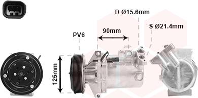 Van Wezel 4300K495 - Компресор, климатизация vvparts.bg