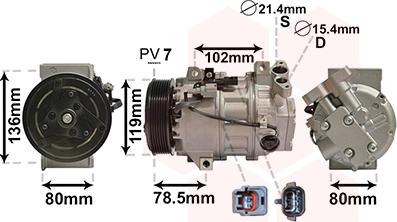 Van Wezel 4300K620 - Компресор, климатизация vvparts.bg