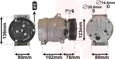 Van Wezel 4300K069 - Компресор, климатизация vvparts.bg