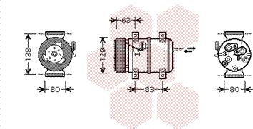 Van Wezel 5900K120 - Компресор, климатизация vvparts.bg