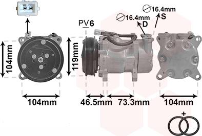 Van Wezel 0900K030 - Компресор, климатизация vvparts.bg