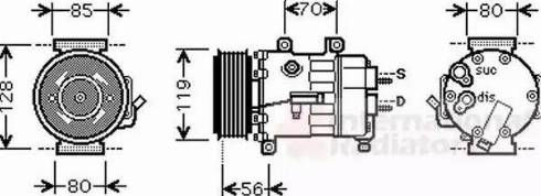 Van Wezel 0900K250 - Компресор, климатизация vvparts.bg