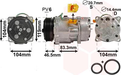 Van Wezel 0900K201 - Компресор, климатизация vvparts.bg