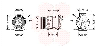 Van Wezel 0100K019 - Компресор, климатизация vvparts.bg