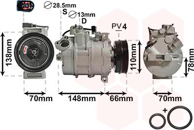 Van Wezel 0300K226 - Компресор, климатизация vvparts.bg