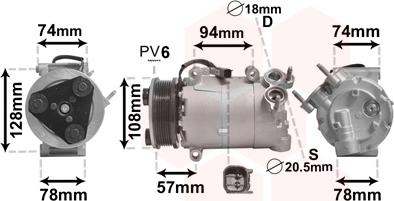 Van Wezel 1800K450 - Компресор, климатизация vvparts.bg