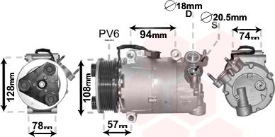 Van Wezel 1800K482 - Компресор, климатизация vvparts.bg