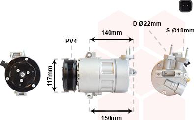 Van Wezel 1800K595 - Компресор, климатизация vvparts.bg