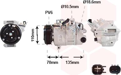 Van Wezel 1801K705 - Компресор, климатизация vvparts.bg