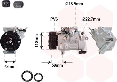 Van Wezel 1801K730 - Компресор, климатизация vvparts.bg