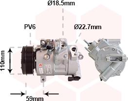 Van Wezel 1801K729 - Компресор, климатизация vvparts.bg