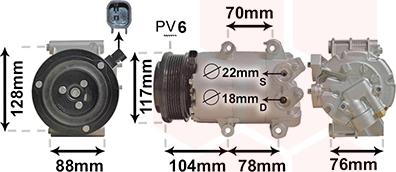 Van Wezel 1801K728 - Компресор, климатизация vvparts.bg