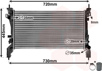 Van Wezel 17002385 - Радиатор, охлаждане на двигателя vvparts.bg