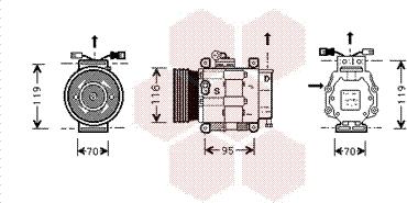 Van Wezel 1700K081 - Компресор, климатизация vvparts.bg