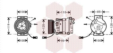 Van Wezel 1700K034 - Компресор, климатизация vvparts.bg