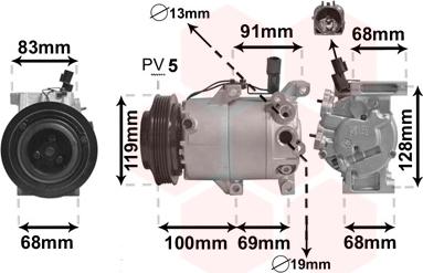 Van Wezel 8300K144 - Компресор, климатизация vvparts.bg