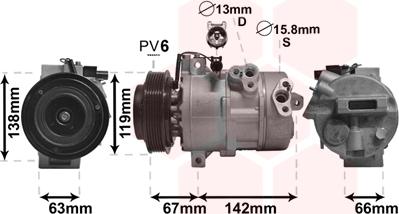 Van Wezel 8300K216 - Компресор, климатизация vvparts.bg