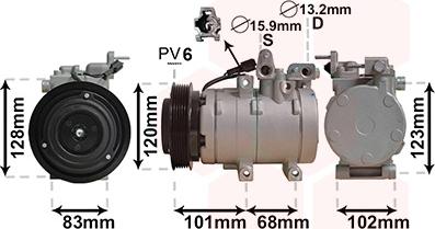 Van Wezel 8200K123 - Компресор, климатизация vvparts.bg