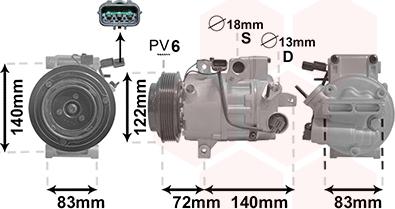 Van Wezel 8201K705 - Компресор, климатизация vvparts.bg