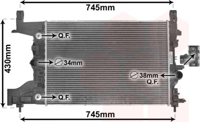 Van Wezel 37002545 - Радиатор, охлаждане на двигателя vvparts.bg