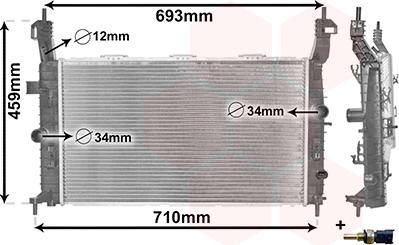 Van Wezel 37002582 - Радиатор, охлаждане на двигателя vvparts.bg