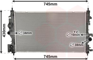 Van Wezel 37002683 - Радиатор, охлаждане на двигателя vvparts.bg