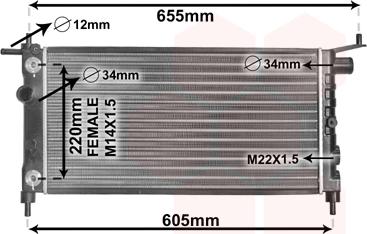 Van Wezel 37002184 - Радиатор, охлаждане на двигателя vvparts.bg