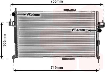 Van Wezel 37002305 - Радиатор, охлаждане на двигателя vvparts.bg