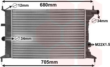 Van Wezel 37002242 - Радиатор, охлаждане на двигателя vvparts.bg