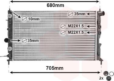 Van Wezel 37002220 - Радиатор, охлаждане на двигателя vvparts.bg