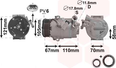 Van Wezel 3700K494 - Компресор, климатизация vvparts.bg