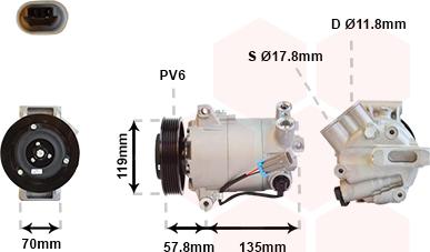 Van Wezel 3700K496 - Компресор, климатизация vvparts.bg