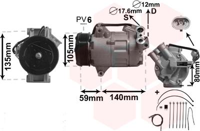 Van Wezel 3700K437 - Компресор, климатизация vvparts.bg