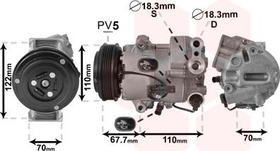 Van Wezel 3700K608 - Компресор, климатизация vvparts.bg