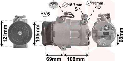 Van Wezel 3700K138 - Компресор, климатизация vvparts.bg