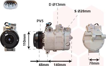 Van Wezel 3700K356 - Компресор, климатизация vvparts.bg