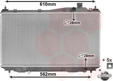 Van Wezel 25002113 - Радиатор, охлаждане на двигателя vvparts.bg