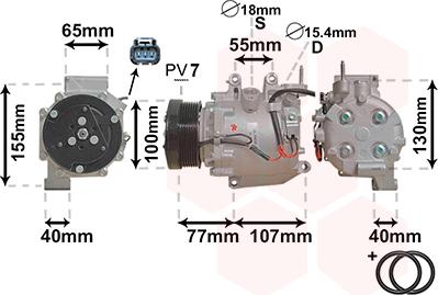 Van Wezel 2500K232 - Компресор, климатизация vvparts.bg