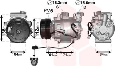 Van Wezel 2500K275 - Компресор, климатизация vvparts.bg