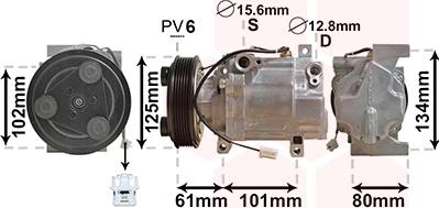 Van Wezel 2700K207 - Компресор, климатизация vvparts.bg