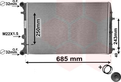 Van Wezel 76002008 - Радиатор, охлаждане на двигателя vvparts.bg