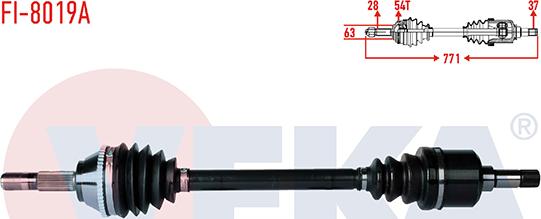 Veka FI-8019A - Полуоска vvparts.bg