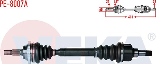 Veka PE-8007A - Полуоска vvparts.bg