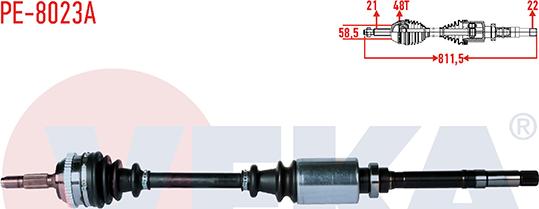 Veka PE-8023A - Полуоска vvparts.bg