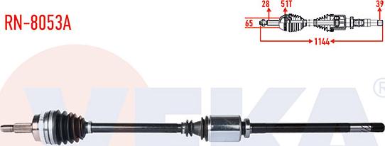 Veka RN-8053A - Полуоска vvparts.bg