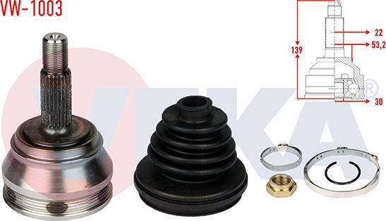 Veka VW-1003 - Каре комплект, полуоска vvparts.bg