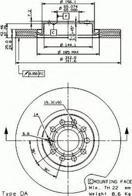 VEMA 98698 - Спирачен диск vvparts.bg