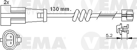 VEMA 117484 - Предупредителен контактен сензор, износване на накладките vvparts.bg